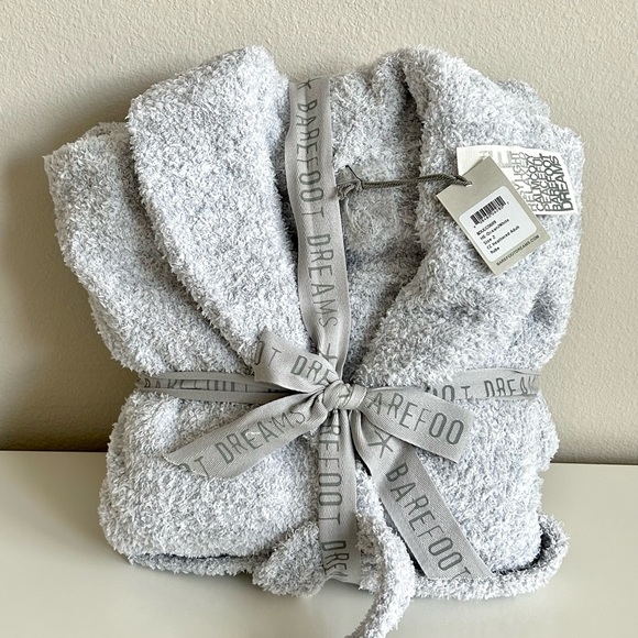 Barefoot Dreams Other - NWT Barefoot Dreams Cozy Chic Adult Robe, Size 2, Ocean/White, Heathered